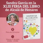 Cartel Sandra en Feria del Libro de Alcalá de Henares 2026
