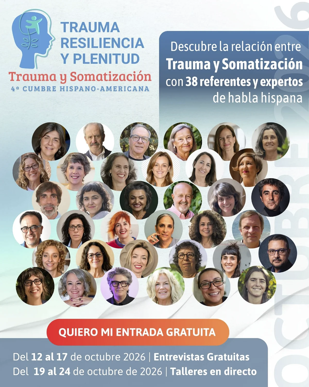 Trauma, resiliencia y plenitud Cartel de 4ª Cumbre Hispanoamericana Trauma, Resiliencia y Plenitud